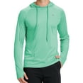 thumbnail image 5 of Men's Quick Dry Hooded Tops Lightweight Thin Long Sleeve Running Hiking Fishing Rash Guard Hoodies Outdoor T-Shirt Lightgreen M, 5 of 8