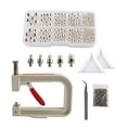 thumbnail image 1 of KLKCMS Hand Press Pearl Setter Tool Beads Rivet Fastening Machine Rivet Studs with Tray Argent, 1 of 9