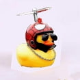thumbnail image 1 of Rubber Duck Toy Car Ornaments Yellow Duck Car Dashboard Decorations Squeeze Duck Bicycle Horns with Propeller Helmet2Pieces-002, 1 of 4
