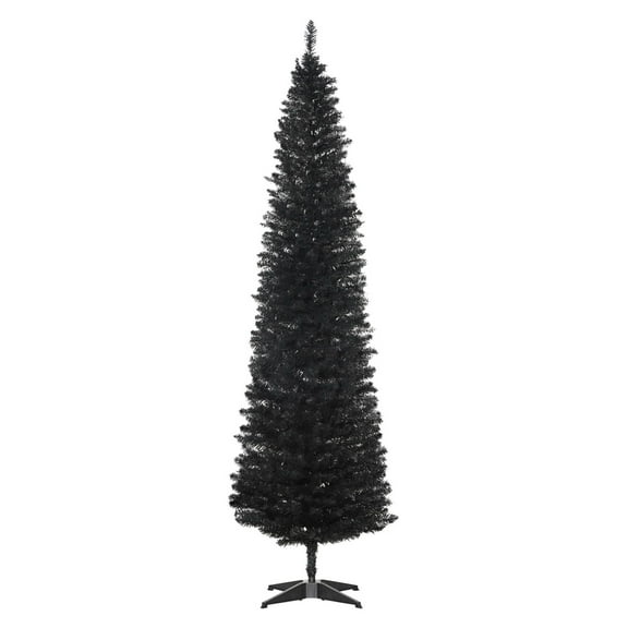 7ft Slim Artificial Pencil Christmas Tree, Unlit Xmas Tree with 499 Tips & Plastic Stand
