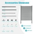 thumbnail image 4 of Outdoor Freestanding,Metal Fence Panels for Outside Slatted Privacy Screens with Stand Black, 4 of 10