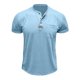 thumbnail image 5 of pstuiky camisetas para hombre, Blusa de manga corta con cuello vuelto, bolsillos y botones de color liso para hombre camisas casuales para hombre s, 5 of 5