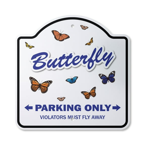 Butterfly 12" X 12" Sign | Indoor/Outdoor Plastic | SignMission Designer Butterflies Parking Lover Insect Monarch Novelty Gift Funny Joke Gag Road Garage