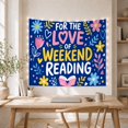thumbnail image 5 of Weekend Reading Quote With Flowers, Playful Illustration Style for Book Lovers, Literary Wall Decor, Graduation Gift, Tapestry Wall Hanging for Bedroom and Reading Nook, 5 of 7