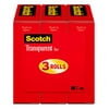 Scotch® Transparent Tape, 3/4 in. x 1000 in., 3 Boxes/Pack