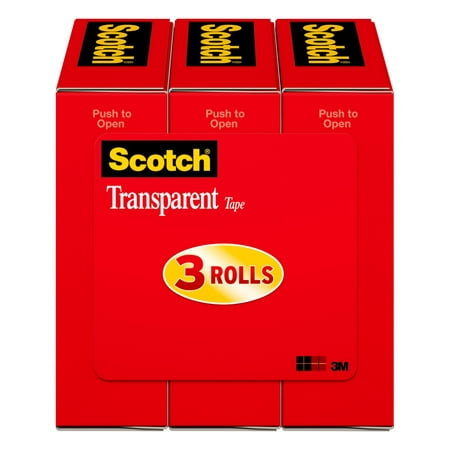 Scotch Transparent Tape, 3/4 in. x 1000 in., 3 Boxes