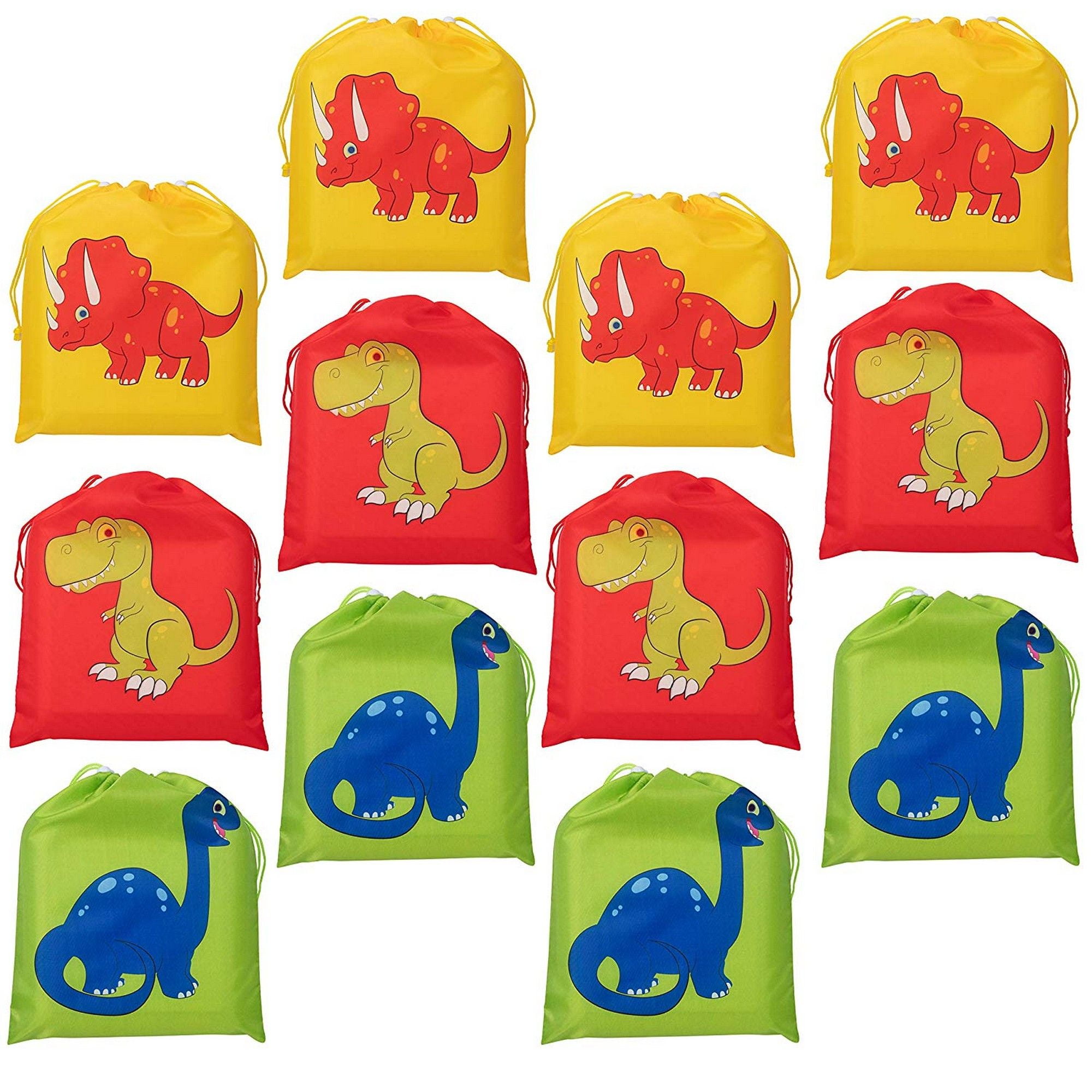 12 Pack Large Dinosaur Party Favors Drawstring Gift Bags for Dino Kids