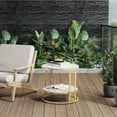 thumbnail image 4 of Round Coffee Table Nordic Style Center Table Accent Side Table Marble Desktop Golden + White, 4 of 12