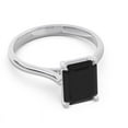 thumbnail image 3 of Diamond-Capitals 2.50 Carat Emerald Cut Black Onyx Gemstone Lovely Engagement Ring for Women Solid 18K White Gold Size 7.5, 3 of 8