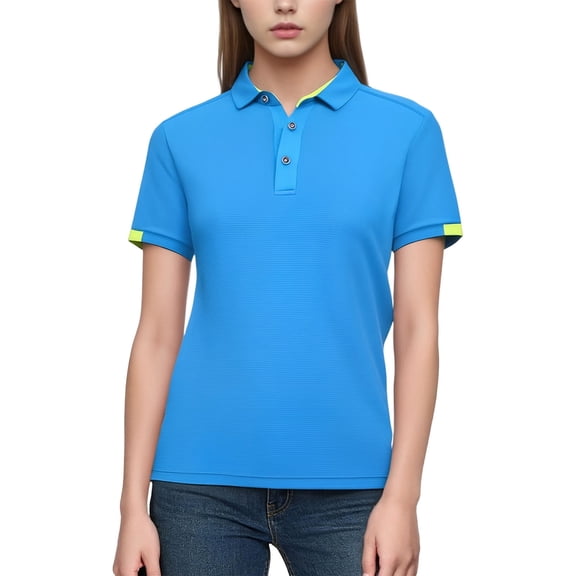 PFRNLF Womens Polo Shirts Short Sleeve Button Lapel Collared Summer Tops Business Casual Basic Tees