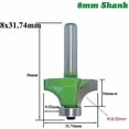 thumbnail image 2 of Set of 6 8mm Round End Mills Round Shank Corner Radius Router Bits Round Over and Beading Edging Router Bit with Bearing for Woodworking,Versailles, 2 of 5