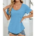 thumbnail image 5 of Your-Sty Women's Casual Short Sleeve T-Shirt - Comfortable and Stylish Top with Pocket, Perfect for Everyday Wear - Available in Multiple Colors and Sizes, 5 of 7