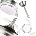 thumbnail image 4 of Cusp Barn 36" Chrome Modern Retractable Ceiling Fan with Dimmable LED Lights and Remote Control, 6 Speeds DC Motor Fandelier Ceiling Fan, 4 of 12