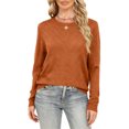 thumbnail image 7 of FDGIU Casual Crewneck Sweater for Women, Loose Fit Ribbed Knit Pullover, Long Sleeve Comfy Knit Casual Wear Top, 7 of 7