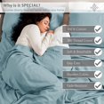 thumbnail image 6 of Pacific Cotton 300SATIN-AZUR-QU 300 Thread Count Sateen Sheet Set&#44; Azure - Queen Size, 6 of 6