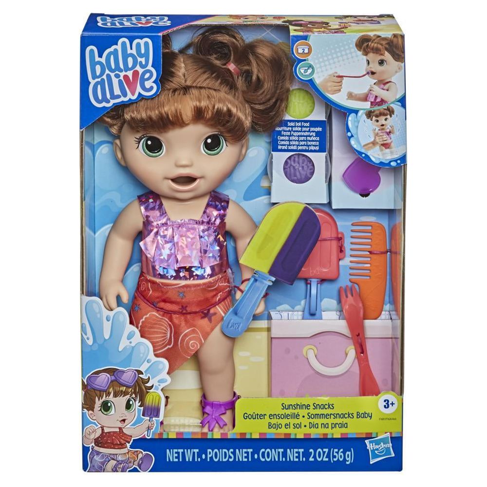 Baby Alive Sunshine Snacks Doll, Eats and "Poops," Waterplay Baby Doll, Ice Pop Mold, Toy for Kids 3 and Up, Brown Hair - image 3 of 7
