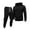01Black, variant on Dwelliawo Mens Hoodie Sweatsuit 2 Piece Solid Color Fleece Hoodie Jogging Running Pant Set Casual Fall Suits with Pockets Black XL
