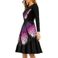 thumbnail image 2 of FKELYI Purple Butterfly Women Dresses Comfortable Women's Wear to Work Dresses Midi Size M A Line Skater Casual Twirly Dress, 2 of 4