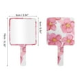 thumbnail image 2 of 1 Pc Espejo de Mano Cuadrado Floral para Mujeres para Viajes de Negocios Gimnasio Blanco Rosa Espejo de Plástico de Aluminio, 2 of 3