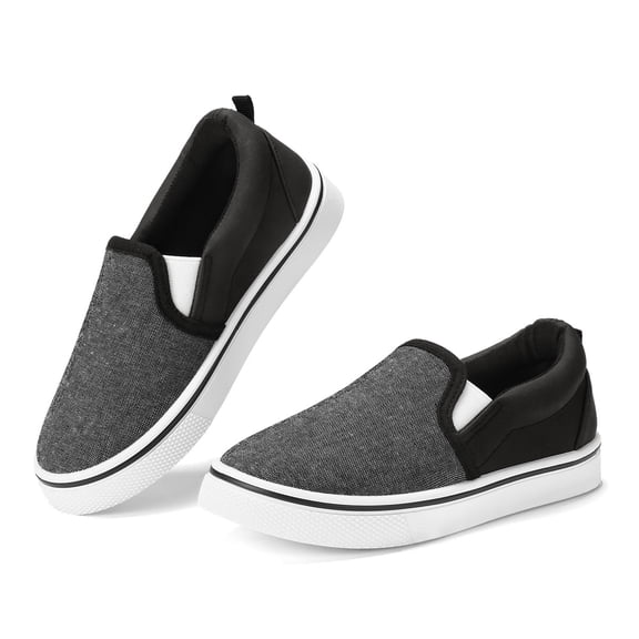 Rexoro Kid's Slip On Shoes Comfortable Walking Sneakers Low-Top Casual Canvas Shoes Flats For Boys Girls Little/Big Kids