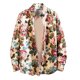 thumbnail image 1 of Blusa de camisa de manga larga con solapa de moda informal con patrón estampado para hombre Pompotops  oipoqjl28322, 1 of 3