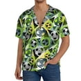thumbnail image 2 of Picia Football Doodle Men's Linen Shirts Short Sleeve Cuban Beach Shirts Casual Shirts Button Down Shirt for Men Beach Summer Wedding Shirt-XX-Large, 2 of 7