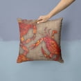 thumbnail image 2 of Cooked Crabs on Faux Burlap Fabric Decorative Pillow, 2 of 4
