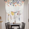 thumbnail image 3 of Pink Spring Floral Balloon Curtains 63 Inch Length for Living Room/Bedroom, Elegant Flowers Farmhouse Botanical Wooden Rod Pocket Privacy Door Curtains Decorative Tie Up Shade for Window 52"x63", 3 of 8
