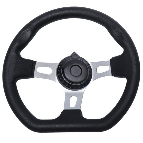 KAKOWELY 270mm Modification Steering Wheel PU Replacement Steering Wheel for Dune Buggy Go-kart (Black),10.83"X10.04"X2.56"