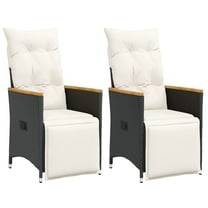 vidaXL Reclining Garden Chair Set of 2 Black, Cream White