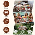 thumbnail image 7 of Grey Snowman Christmas Round Tablecloth, Fitted Table Cover with Elastic for 45"-54" Round Tables, Xmas Snowflake Botanical Table Cloth Outdoor Indoor Dinning Party Waterproof Tablecloths, 7 of 7