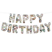 Way to Celebrate! Rainbow Confetti "Happy Birthday" Letter Balloon Banner Kit