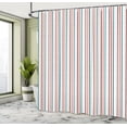 thumbnail image 4 of Ambesonne Vintage Shower Curtain, Nostalgic 70s Stripes Lines, 69"Wx70"L, Teal Maroon, 4 of 4