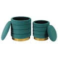 thumbnail image 2 of TOV Furniture Saturn Teal Storage Ottomans - Set of 2, 2 of 5
