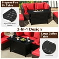 thumbnail image 5 of Gymax Set of 5 Patio Furniture Set Heavy-duty Frame Sofa Set w/ 60000 BTU Firepit Table Red, 5 of 7