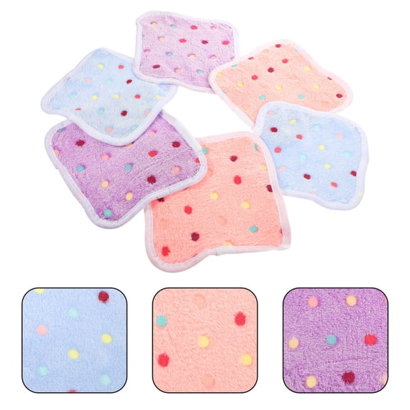 TABLZONE 6Pcs Coral Fleece Hamster Mats Comfortable Household Cage Liners for Small Pets