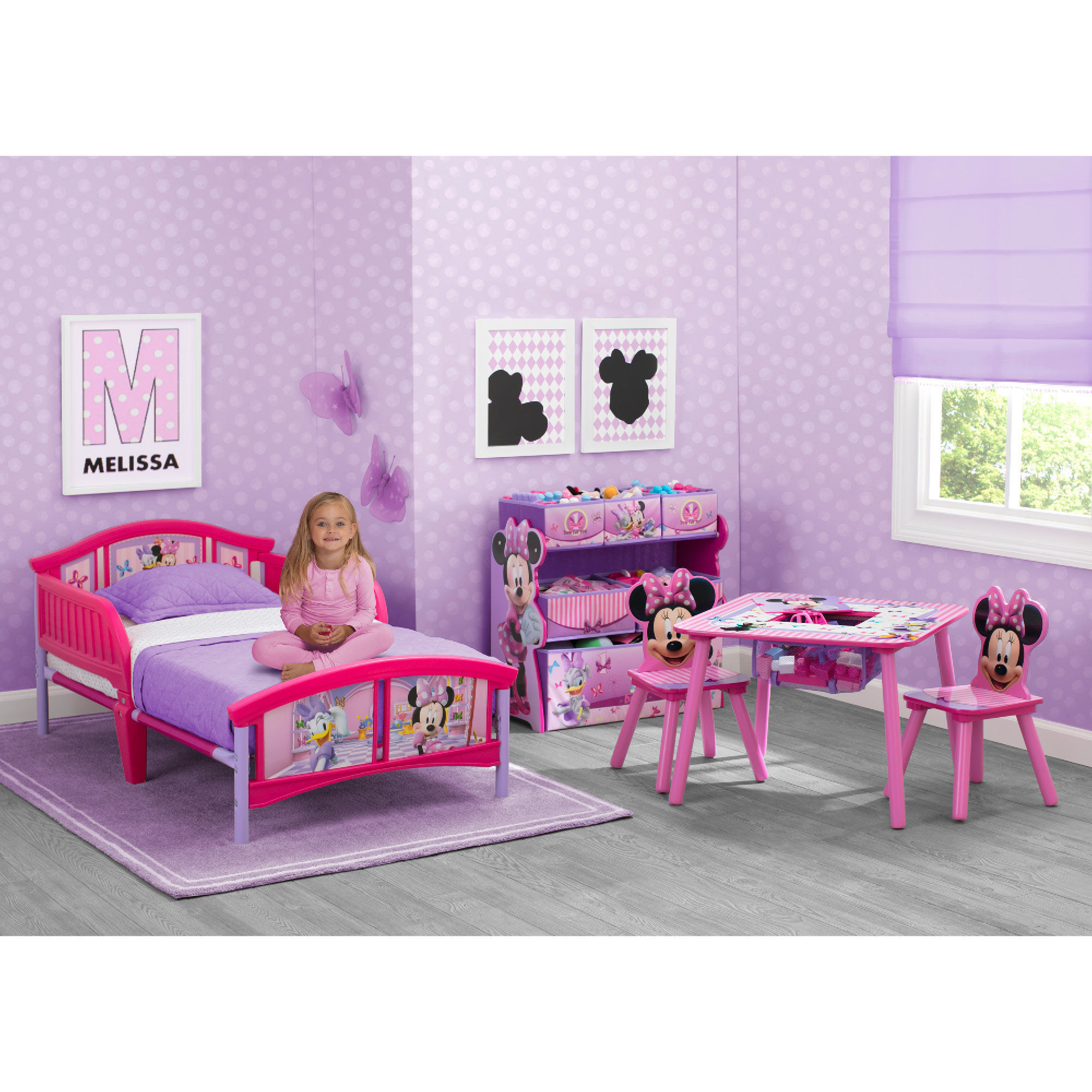 Delta Children Minnie Mouse Wooden Sling Multi Bin Toy Storage Organizer, Pink - image 5 of 7