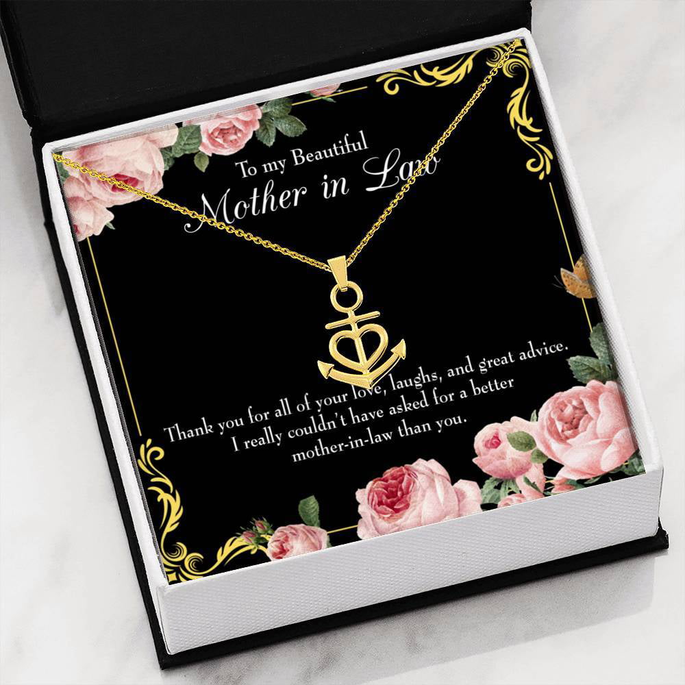 Express Your Love Gifts Mother In Law Necklace Anchor Pendant Stainless Steel Mother In Law Birthday Jewelry Mothers Day Gift No Other Better Motherinlaw Walmart Com Walmart Com