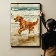thumbnail image 6 of Funny Dog on Beach Canvas Wall Art, Irish Setter Dog Picture Ocean Artwork for Bathroom Bedroom Living Room, Art Decor 8x12 Inches, 6 of 6