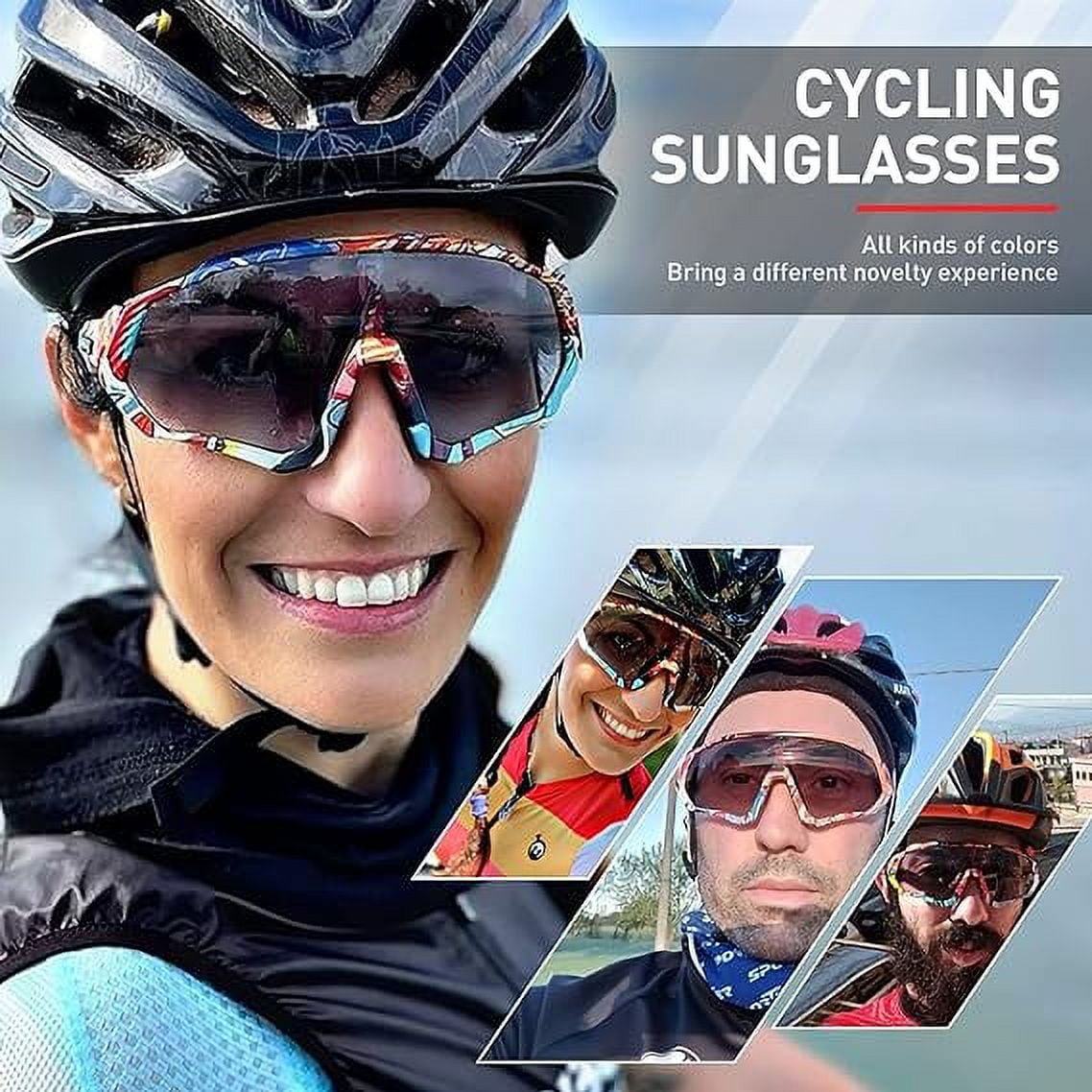 KAPVOE Photochromic Cycling Glasses Men Women Mountain Bike Sunglasses  Clear MTB Bicycle Riding 