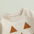 thumbnail image 4 of Toddler Baby Boy Girl Halloween Outfit Pumpkin Sweatshirt Crewneck Pullover Sweater Long Sleeve Shirt Tops Fall Clothes, 4 of 8