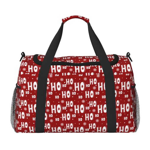 Balery Ho-Ho-Ho Bolsa de Gimnasio para Mujeres, Bolsa de Viaje con Bolsillo Húmedo, Bolsa de Fin de Semana para Mujeres, Bolsa de Viaje Resistente al Agua