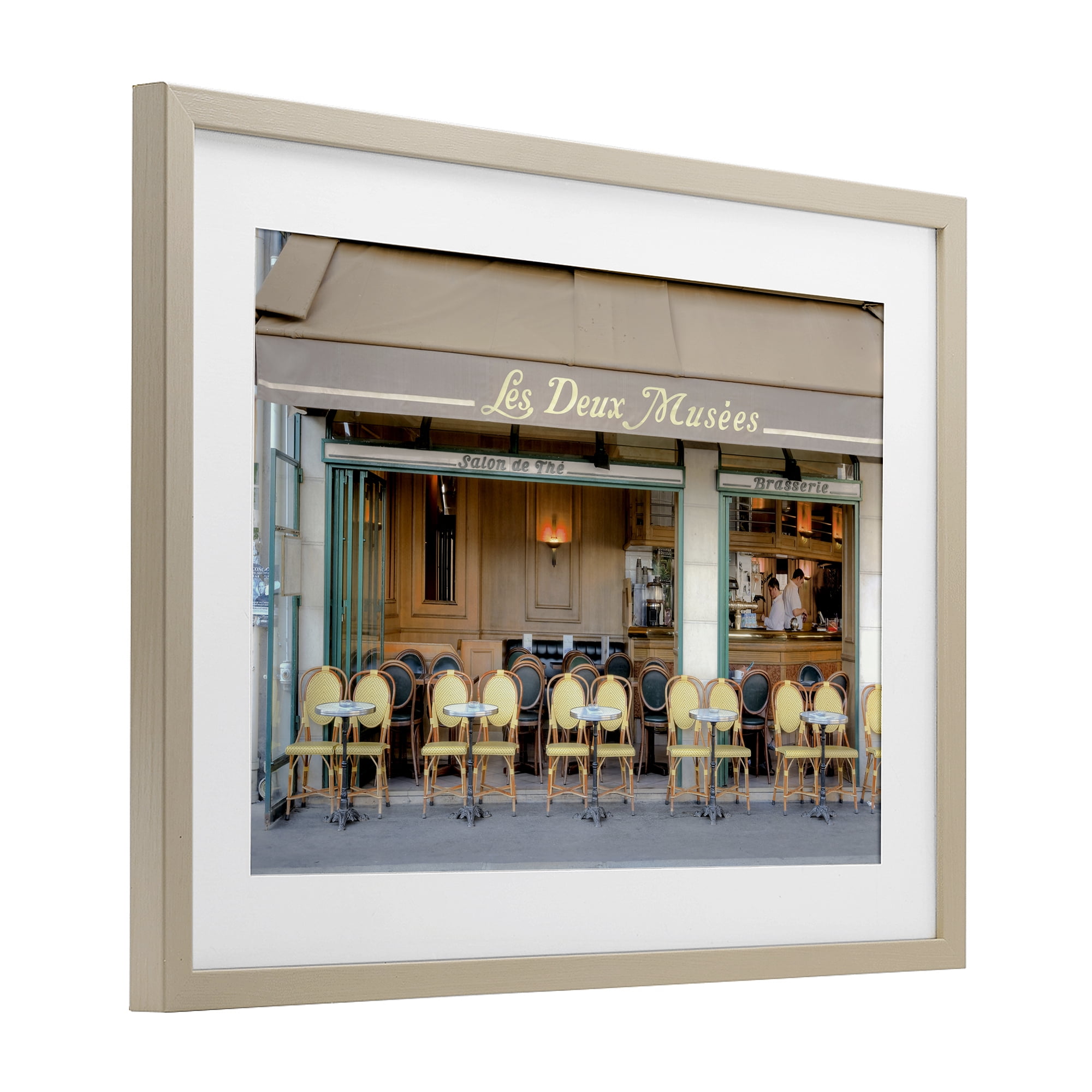 Stupell Industries Parisian Outdoor Seating Cafe Birch Framed Print Under Glass, design by Alan Blaustein