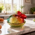 thumbnail image 2 of Easter Decor Glass on Nest Dish with Lid – Large Pedestal Bunny Glass Candy Bowl Colorful Candy Jar for Snacks Dessert Cookies | Home Kitchen Tabletop Decor Food Storage Container Kitchen Storage Box, 2 of 9