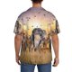thumbnail image 3 of Balery Wildlife Protection Camisa Casual de Manga Corta con Botones para Hombre, Texturizada, Estilo Cubano, para Playa, Verano-Large, 3 of 5