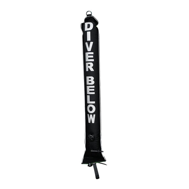 Greeniant Tubo de boya marcador de superficie SMB de buceo de alta visibilidad negro y verde fluorescente Deportes acuáticos