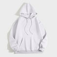 thumbnail image 2 of XFLWAM Womens Oversized Sweatshirts Fleece Drawstring Hoodies Casual Long Sleeve Solid Color Pullover Fall Clothes with Pocket White XXL, 2 of 5