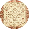 thumbnail image 1 of Ahgly Company Indoor Round Abstract Orange Oriental Area Rugs, 7' Round, 1 of 6
