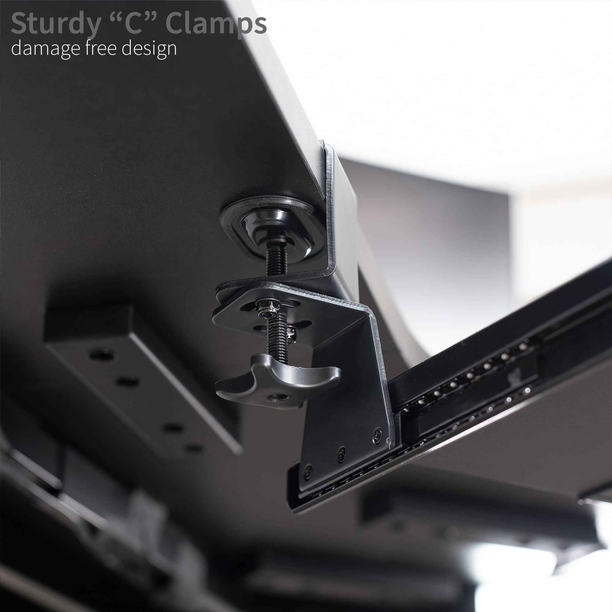VIVO Clamp-on Computer Keyboard & Mouse Under Desk Slider Tray for Corner Desks