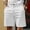 White, variant on Mens Mid Rise Khaki Dress Casual Shorts, Button Waist Minimalist Cut Breathable Commuter Bottoms White M